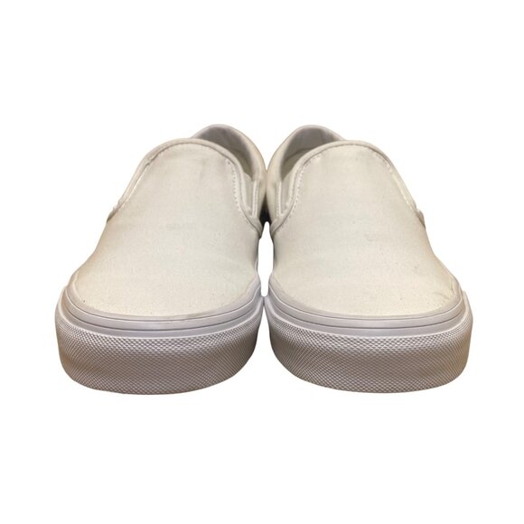 Vans Unisex White Canvas Low Top Slip-On Flat Sneakers Size W7/M5.5 - Picture 2 of 9